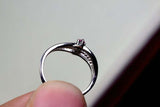 0.16ct Engagement Ring Round Cut Pink Ruby Split Band 14k White Gold Finish