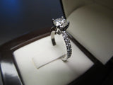 1ct Round Cut VVS1 D Diamond Solitaire Engagement Ring 14k White Gold Finish