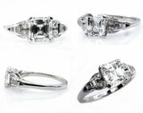 2.5ct Asscher Cut VVS1/D Diamond Vintage Engagement Ring 14K White Gold Finish