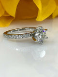 1.5ct Round Cut Diamond 6 Prong Solitaire Engagement Ring 14k White Gold Finish