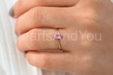 0.4ct Oval Simulated Pink Sapphire Solitaire Engagement Ring 14k RoseGold Plated