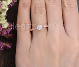0.5ct Round Cut Moissanite Solitaire with Accents Women Ring 14k RoseGold Plated