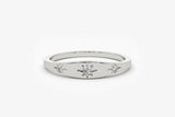 0.4ct Engagement Ring Round Cut Diamond Trilogy Star Design 14k White Gold Over