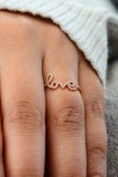 0.45ct Round Cut Diamond Engagement Ring Love Word Design 14k Yellow Gold Finish