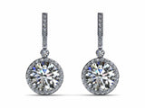 2ct Round Cut VVS1 D Diamond Cluster Stud Earrings Women 14k White Gold Finish