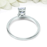 1.5ct Radiant Diamond Engagement Ring Solitaire with Accent 14k White Gold Over