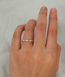 Single Prong Eternity Wedding Band 1ct Marquise Cut Diamond 14k Rose Gold Finish