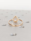 1ct Pear Cut Simulated Morganite Bezel Set Solitaire Ring 14k Yellow Gold Plated