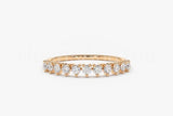 0.4ct Round Cut Moissanite Anniversary Women Wedding Band 14k Yellow Gold Plated
