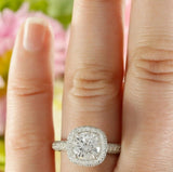3ct Round Cut Diamond High Halo Solitaire Engagement Ring 14k White Gold Finish