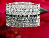 4ct Round Cut Diamond Wide Eternity Wedding Ring Band 14k White Gold Finish