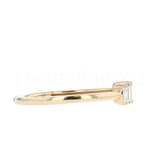 0.5ct Baguette Cut Simulated Diamond Minimalist Ring 14k Yellow Gold Plated