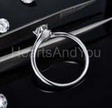 0.5ct Round Cut Moissanite Swirl Solitaire Engagement Ring 14k White Gold Plated