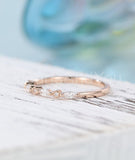 0.5ct Marquise Simulated Diamond Half Eternity Wedding Band 14k Rose Gold Plated