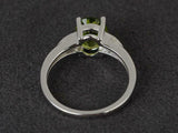 2ct Engagement Ring Oval Cut Peridot Accents with Solitaire 14k White Gold Over