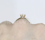 0.5ct Cushion Simulated Diamond Solitaire Engagement Ring 14k Yellow Gold Plated