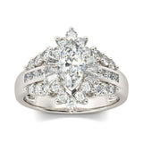 3Ct Marquise Diamond Halo Gatsby Cocktail Engagement Ring 18K White Gold Finish