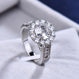 4ct Round Cut Diamond Engagement Ring 14k WhiteGold Finish Halo Antique Milgrain