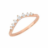 0.5ct Round Cut VVS1 Diamond Wedding Band 14k White Gold Finish Curved Stackable