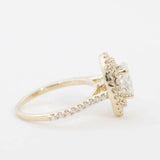 2.3ct Oval Simulated Diamond Dual Halo Engagement Ring 14k Yellow Gold Plated