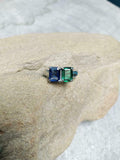 2ct Engagement Ring Emerald Cut Sapphire Two Stone Solitaire 14k White Gold Over