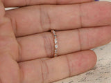 0.3ct Round Cut Blue Aquamarine Wedding Band Half Eternity 14k Rose Gold Finish