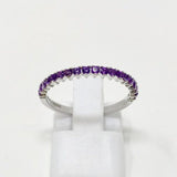 0.5ct Round Cut Simulated Amethyst Anniversary Wedding Band 14k WhiteGold Plated