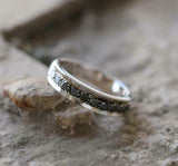 2ct Round Black Diamond Wedding Band Stackable Half Eternity 14k White Gold Over