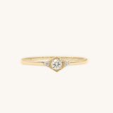 0.3ct Round Cut Moissanite Minimalist Engagement Ring 14k Yellow Gold Plated