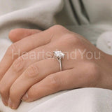 2ct Princess Simulated Diamond Hidden Halo Engagement Ring 14k White Gold Plated