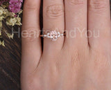 1ct Oval Cut Simulated Peach Morganite Floral Engagemet Ring 14k RoseGold Plated
