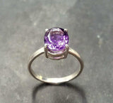 2ct Engagement Ring Oval Purple Amethyst 4 Prong Solitaire 18k White Gold Finish