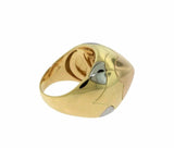 New Mens Unique Shape Designed Custom Multi Tone Ring 14k Yellow Gold Finish New