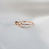 0.7ct Trillion Cut Morganite Engagement Ring Petite Cluster 14k Rose Gold Finish