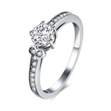 2.6Ct Round Cut Diamond Solitaire Accents Engagement Ring 18K White Gold Finish