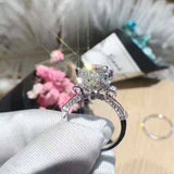 2ct Round Cut VVS1D Diamond Unique Stylish Engagement Ring 14k White Gold Finish