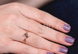 0.3ct Round Cut Simulated Black Diamond Barbed Wire Ring 14k Yellow Gold Plated