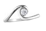 0.5ct Round Cut Moissanite Swirl Solitaire Engagement Ring 14k White Gold Plated