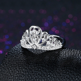 2.3ct Round Cut VVS1D Diamond Engagement Ring 14k White Gold Finish Crown Design