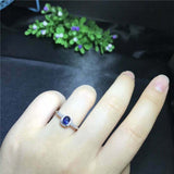 1ct Oval Cut Blue Sapphire Engagement Ring Round Accent Halo 18k White Gold Over