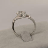 1ct Pear Cut Diamond Engagement Ring Swirl Twist Solitaire 14k White Gold Finish