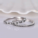 Half Eternity Bridal Set Engagement Ring 1ct Round Diamond 14k White Gold Finish