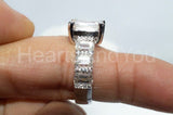 2.3ct Emerald Simulated Diamond Cocktail Engagement Ring 14k White Gold Plated