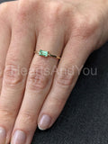 0.5ct Baguette Cut Simulated Green Emerald Solitaire Ring 14k Yellow Gold Plated
