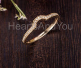 0.5ct Round Cut Moissanite Stacking Anniversary Wed Band 14k Yellow Gold Plated