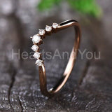 0.2ct Round Cut Moissanite Curved Minimalist Wedding Band 14k Yellow Gold Plated