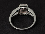2.8ct Engagement Ring Cushion Cut Peach Morganite Split Shank 14k WhiteGold Over