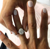 2ct Oval Cut VVS1 Diamond Womens Halo Engagement Ring 14k Rose Gold Finish