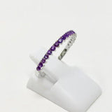 0.5ct Round Cut Simulated Amethyst Anniversary Wedding Band 14k WhiteGold Plated