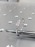 0.2ct Baguette Simulated Diamond Minimalist Trilogy Ring 14k White Gold Plated